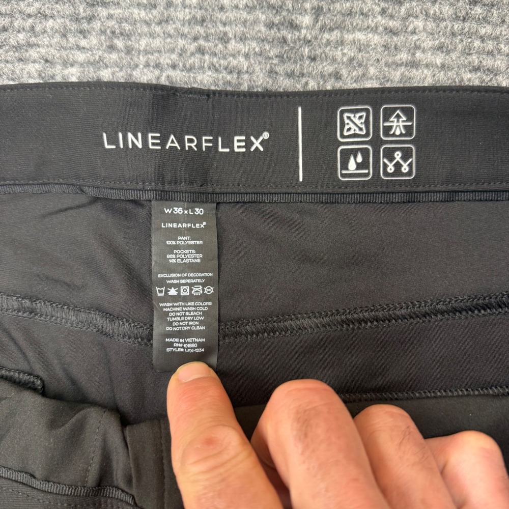 Linearflex Mens Black Performance Stretch Pants W… - image 6